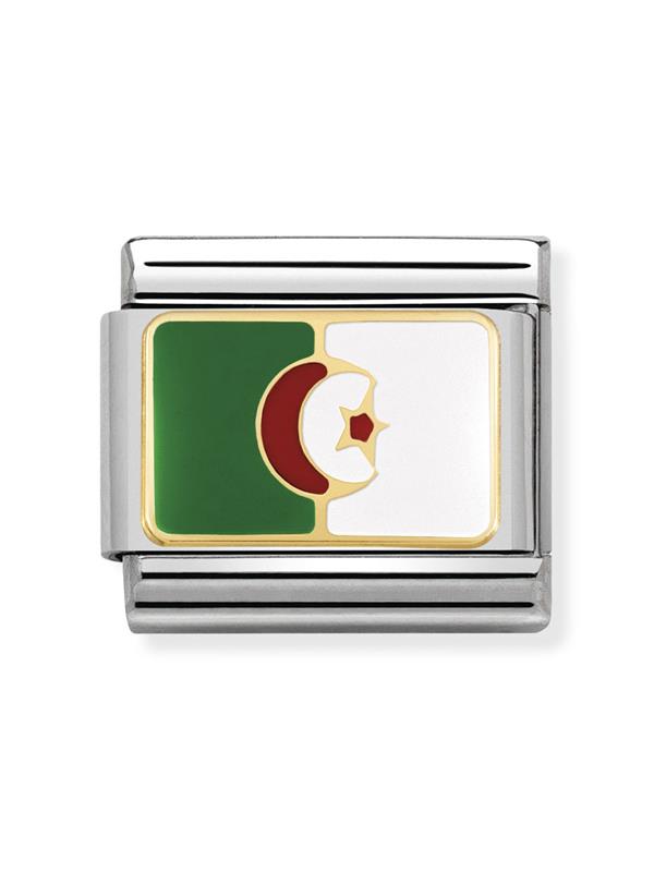 Composable Classic Dekoratif Link - Bayraklar Afrika - CEZAYİR - (21 ALGERIA) 18K Altın