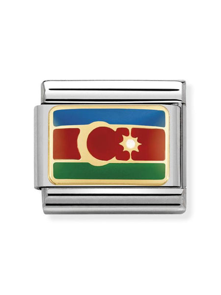 Composable Classic Dekoratif Link - Bayraklar Asya - Azerbaycan -  18K Altın