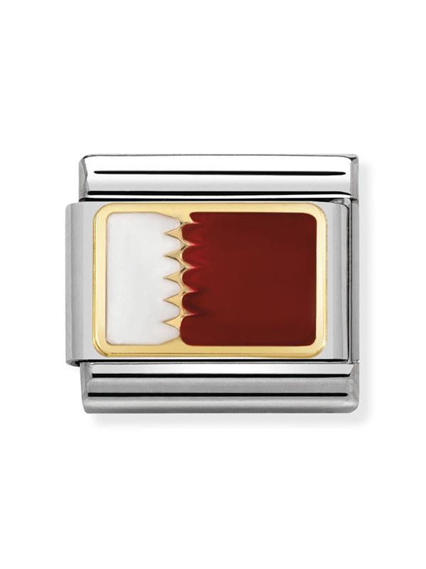 Composable Classic Dekoratif Link - Bayraklar Asya - Katar - (18 QATAR) 18K Altın