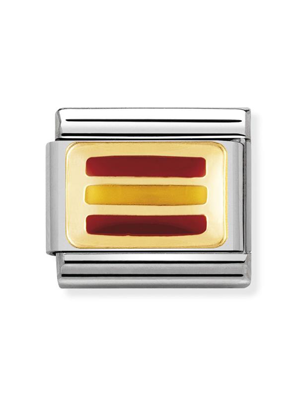 Composable Classic Dekoratif Link - Bayraklar Avrupa - İSPANYA - (18 SPAIN) 18K Altın
