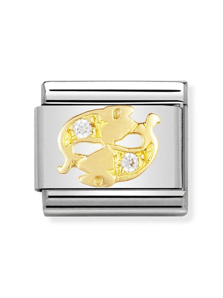 Composable Classic Dekoratif Link - Burçlar CZ - Balık Burcu -  18K Altın Zirkon