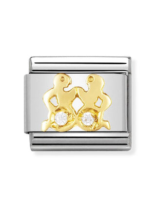 Composable Classic Dekoratif Link - Burçlar CZ - İkizler burcu -  18K Altın Zirkon