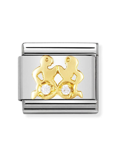 Composable Classic Dekoratif Link - Burçlar CZ - İkizler burcu -  18K Altın Zirkon