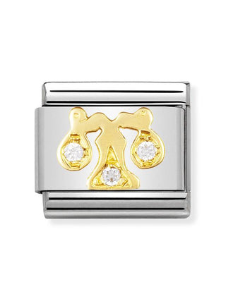 Composable Classic Dekoratif Link - Burçlar CZ - Terazi Burcu -  18K Altın Zirkon