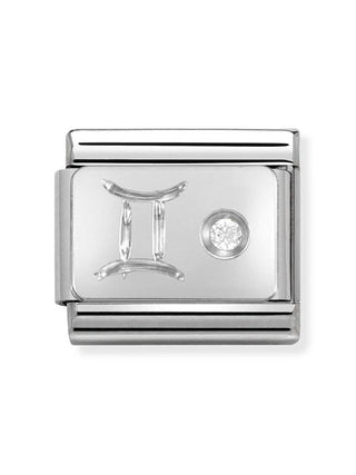 Composable Classic Dekoratif Link - Burçlar - İkizler burcu - (03 Gemini) 925 Gümüş Zirkon