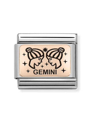 Composable Classic Dekoratif Link - Burçlar - İkizler burcu - (03 Gemini) 9K Rose Altın