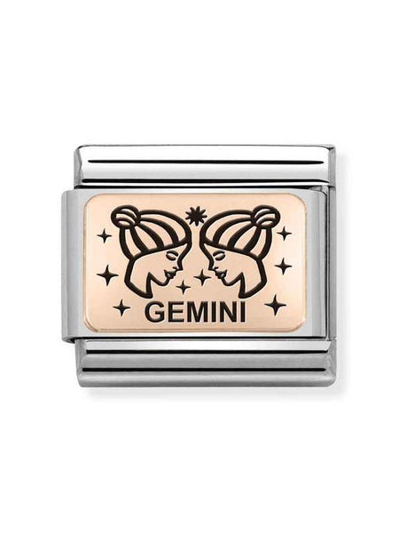 Composable Classic Dekoratif Link - Burçlar - İkizler burcu - (03 Gemini) 9K Rose Altın