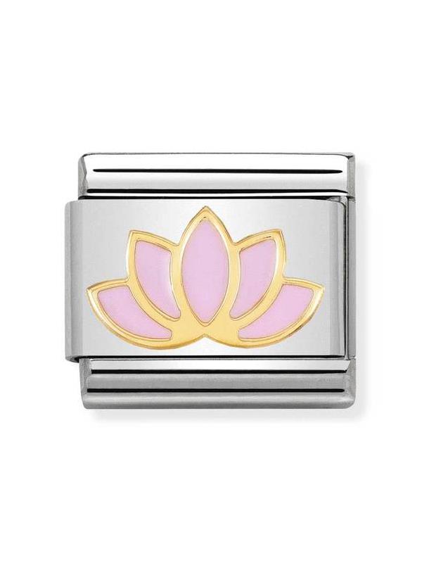 Composable Classic Dekoratif Link - Doğa - Lotus çiçeği - (17 Lotus flower) 18K Altın