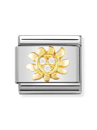 Composable Classic Dekoratif Link - Eğlence - Beyaz güneş -  18K Altın Zirkon