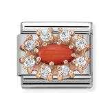 Composable Classic Dekoratif Link - Gravür Demet - Demet Işıltı -  9K Rose Altın