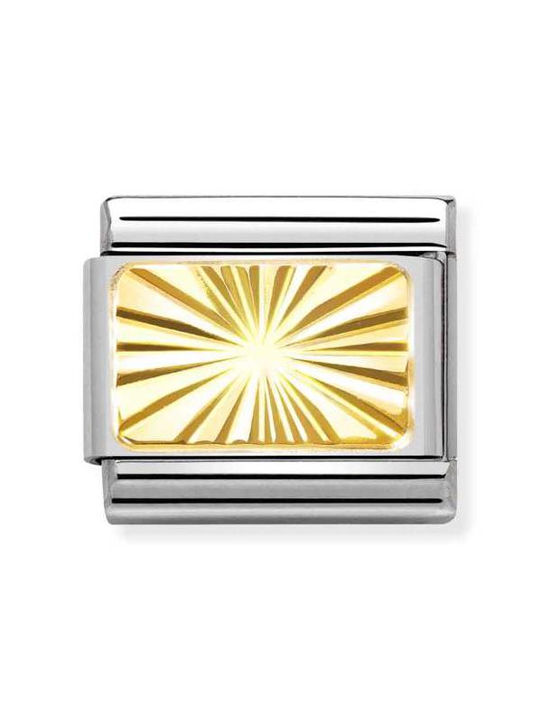 Composable Classic Dekoratif Link - Gravür - Elmas Plaka - (56 Diamond coated) 18K Altın