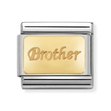 Composable Classic Dekoratif Link - Gravür - Erkek kardeş - (35 Brother) 18K Altın