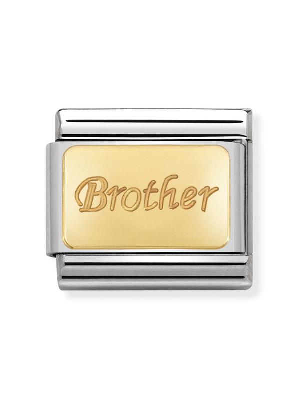 Composable Classic Dekoratif Link - Gravür - Erkek kardeş - (35 Brother) 18K Altın
