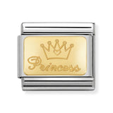 Composable Classic Dekoratif Link - Gravür - Prenses - (47 Princess) 18K Altın