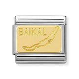 Composable Classic Dekoratif Link - Gravür Ülkeler - Baikal Gölü -  18K Altın