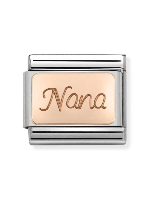 Composable Classic Dekoratif Link - Gravür Yazılar - Büyükanne - (01 Nana) 9K Rose Altın