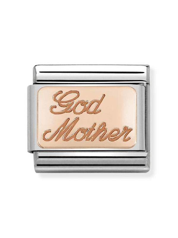 Composable Classic Dekoratif Link - Gravür Yazılar - God Mother -  9K Rose Altın