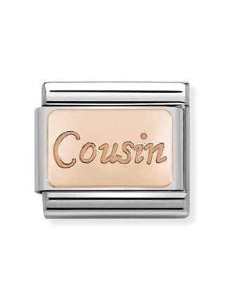 Composable Classic Dekoratif Link - Gravür Yazılar - Kuzen - (15 Cousin) 9K Rose Altın