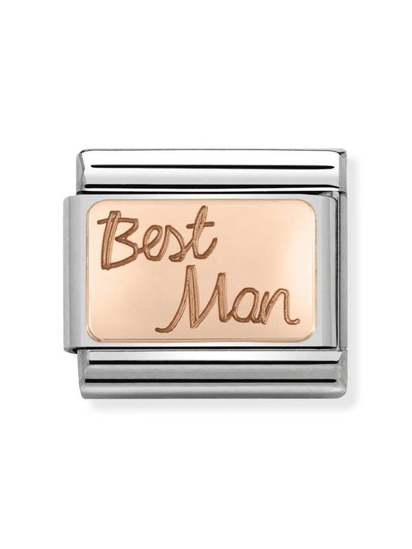 Composable Classic Dekoratif Link - Gravür Yazılar - Sadıç - (02 Best man) 9K Rose Altın