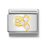 Composable Classic Dekoratif Link - Günlük Hayat - Pembe kurdele -  18K Altın Zirkon