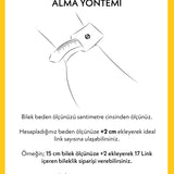 Composable Classic Dekoratif Link - Harfler - A harfi - (01 A) 18K Altın  - Gümüş Rengi Bileklik ile