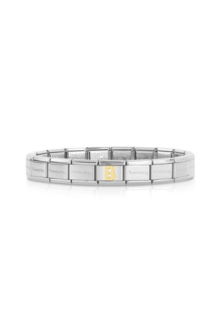 Composable Classic Dekoratif Link - Harfler - B harfi - (02 B) 18K Altın  - Gümüş Rengi Bileklik ile