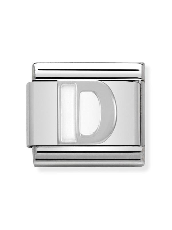 Composable Classic Dekoratif Link - Harfler Beyaz - D - (04 D) 925 Gümüş