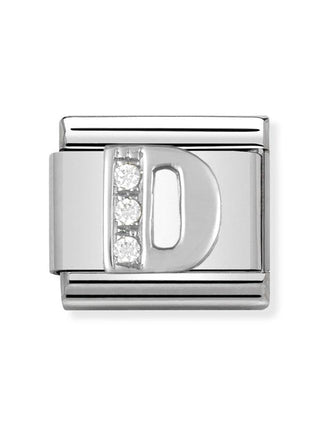 Composable Classic Dekoratif Link - Harfler CZ - D - (04 D) 925 Gümüş Zirkon