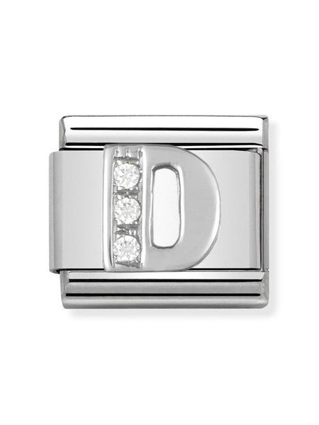 Composable Classic Dekoratif Link - Harfler CZ - D - (04 D) 925 Gümüş Zirkon