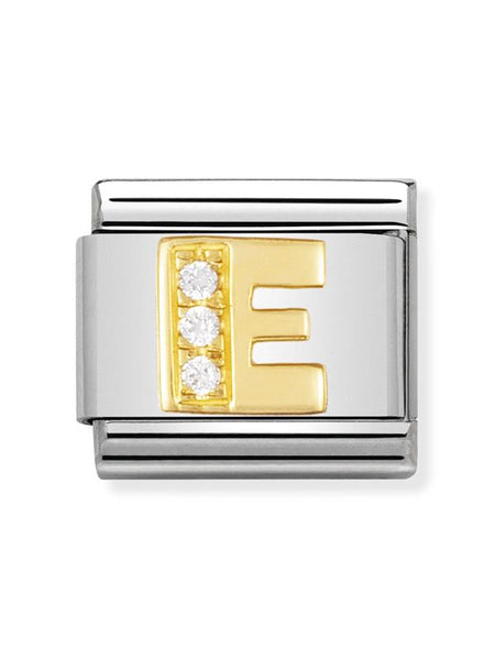 Composable Classic Dekoratif Link - Harfler CZ - E - (05 E) 18K Altın Zirkon