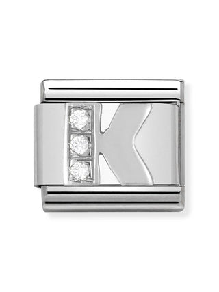 Composable Classic Dekoratif Link - Harfler CZ - K - (11 K) 925 Gümüş Zirkon