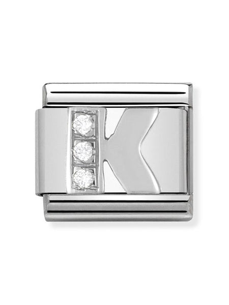 Composable Classic Dekoratif Link - Harfler CZ - K - (11 K) 925 Gümüş Zirkon