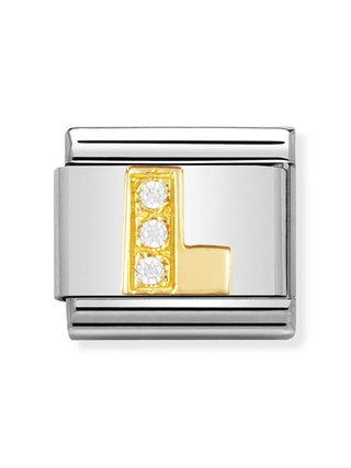 Composable Classic Dekoratif Link - Harfler CZ - L - (12 L) 18K Altın Zirkon