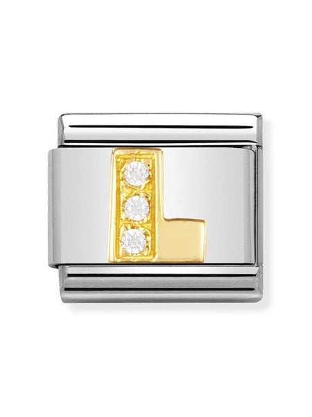 Composable Classic Dekoratif Link - Harfler CZ - L - (12 L) 18K Altın Zirkon