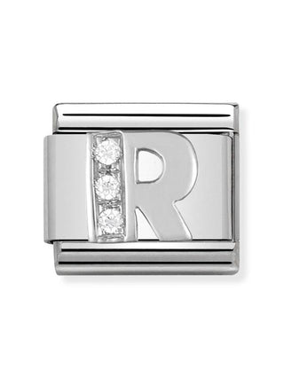 Composable Classic Dekoratif Link - Harfler CZ - R - (18 R) 925 Gümüş Zirkon