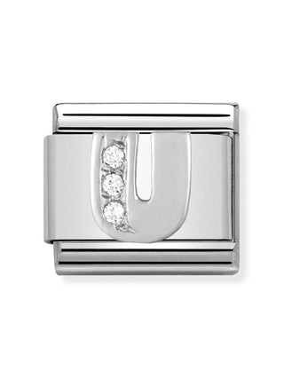 Composable Classic Dekoratif Link - Harfler CZ - U - (21 U) 925 Gümüş Zirkon