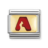 Composable Classic Dekoratif Link - Harfler Kırmızı - A - (01 A) 18K Altın