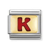Composable Classic Dekoratif Link - Harfler Kırmızı - K - (11 K) 18K Altın