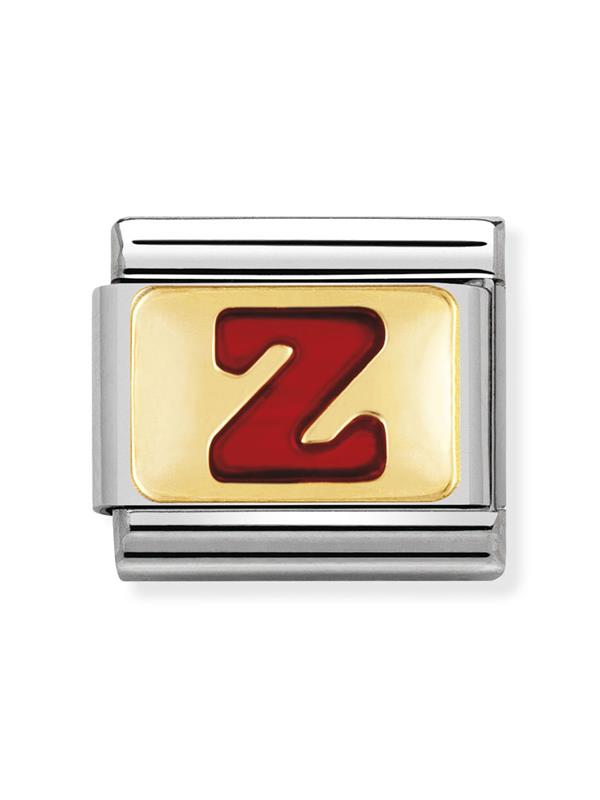 Composable Classic Dekoratif Link - Harfler Kırmızı - Z - (26 Z) 18K Altın