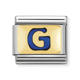 Composable Classic Dekoratif Link - Harfler Mavi - G - (07 G) 18K Altın