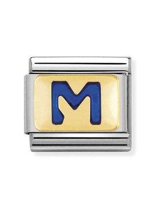 Composable Classic Dekoratif Link - Harfler Mavi - M - (13 M) 18K Altın