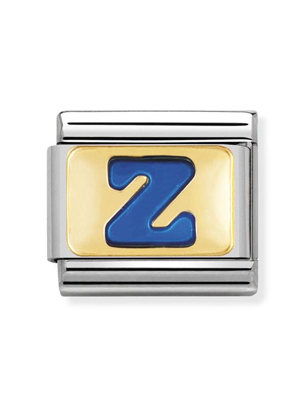 Composable Classic Dekoratif Link - Harfler Mavi - Z - (26 Z) 18K Altın