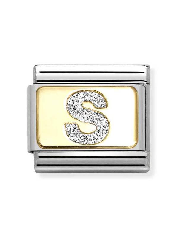 Composable Classic Dekoratif Link - Harfler Pırıltılı - S - (19 S) 18K Altın
