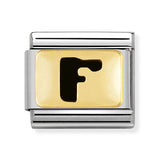 Composable Classic Dekoratif Link - Harfler Siyah - F - (06 F) 18K Altın