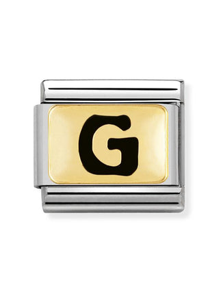 Composable Classic Dekoratif Link - Harfler Siyah - G - (07 G) 18K Altın