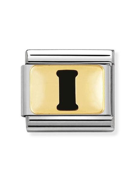 Composable Classic Dekoratif Link - Harfler Siyah - I - (09 I) 18K Altın