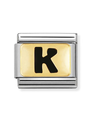 Composable Classic Dekoratif Link - Harfler Siyah - K - (11 K) 18K Altın