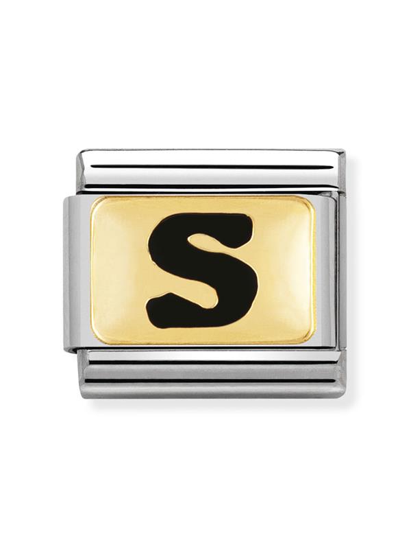 Composable Classic Dekoratif Link - Harfler Siyah - S - (19 S) 18K Altın