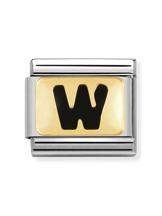 Composable Classic Dekoratif Link - Harfler Siyah - W - (23 W) 18K Altın