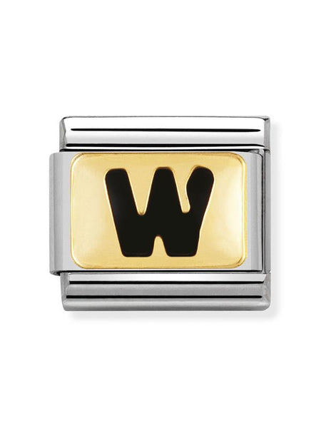 Composable Classic Dekoratif Link - Harfler Siyah - W - (23 W) 18K Altın